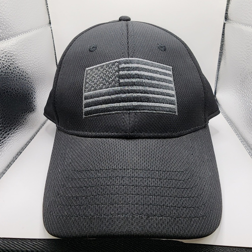 American Flag Mesh Snapback Hat By H3 Headwear Mens Black Tonal OSFM